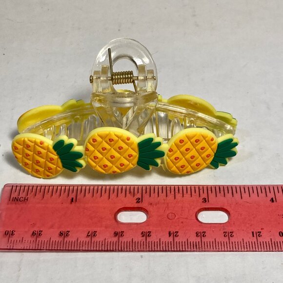 Pineapple Hair Claw Clip Large Long Hair Tropical Fruit Island Summer Yellow - Picture 13 of 13